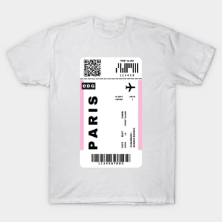 Paris Boarding Pass France Destination Ticket T-Shirt